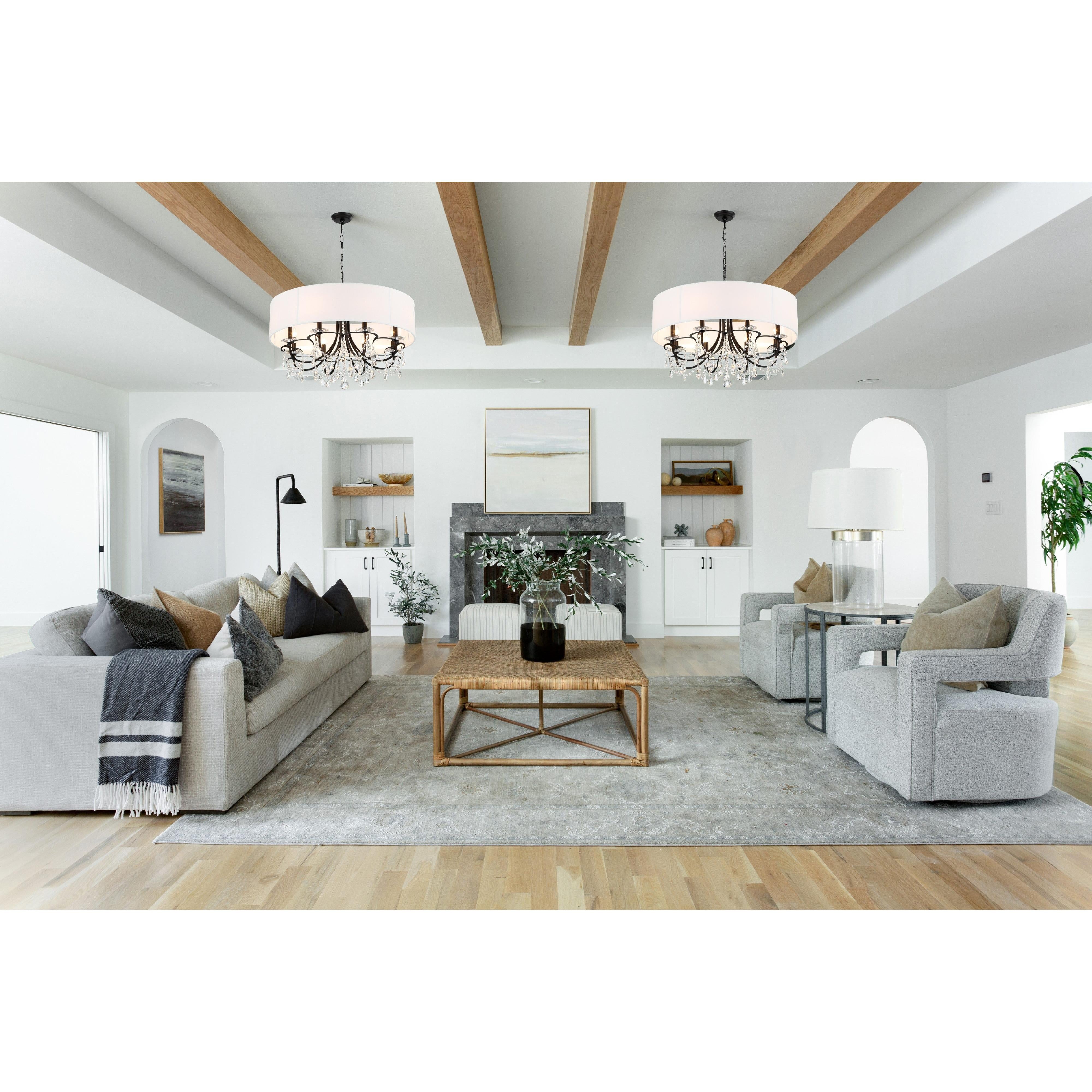 Crystorama Othello 6628-MK-CL-MWP – 32 Inch – 8 Light – Chandelier – Clear Crystal – Matte Black – Damp Rated