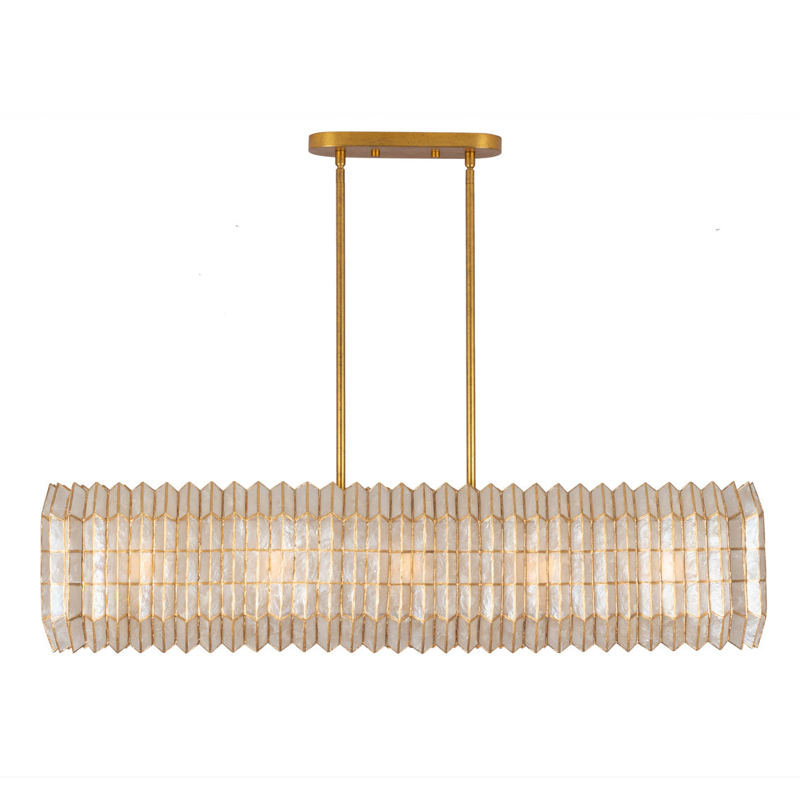 Fractal 52-in 10 Light (40-watt) Oxidized Gold Leaf Linear Pendant