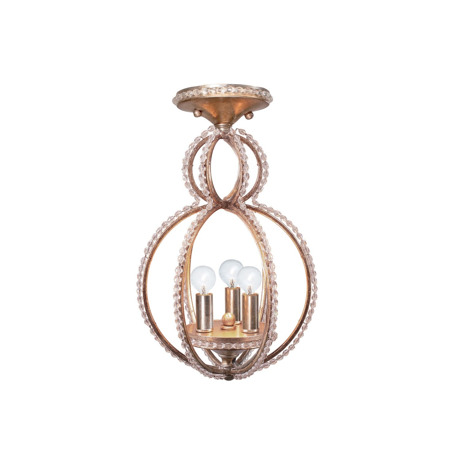 Crystorama Garland 6760-DT_CEILING – 9.5 Inch – 3 Light – Semi Flush Mount Light – Distressed Twilight – Damp Rated