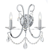 Crystorama Othello 6822-CH-CL-SAQ – 14 Inch – 2 Light – Sconce – Clear Crystal – Polished Chrome – Damp Rated