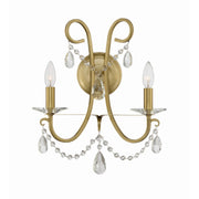 Crystorama Othello 6822-VG-CL-S – 14 Inch – 2 Light – Sconce – Clear Crystal – Vibrant Gold – Damp Rated