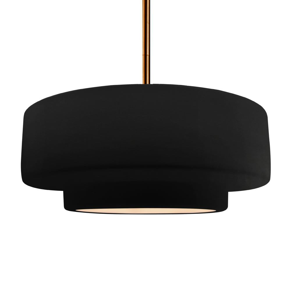 Justice Design Group RADIANCE CER-6545-CRB-BRSS-RIGID-LED1-700 Pendant - Carbon Matte Black