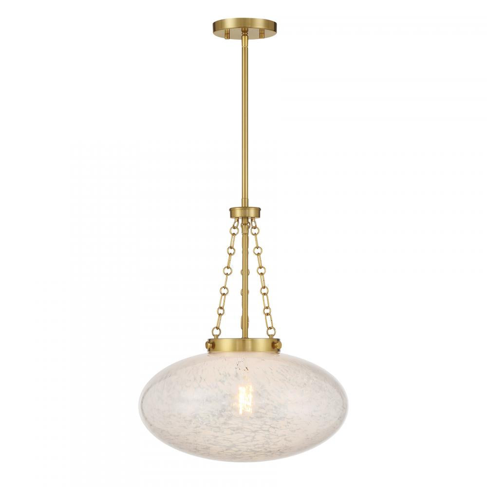 Willow 1-Light Pendant in Warm Brass