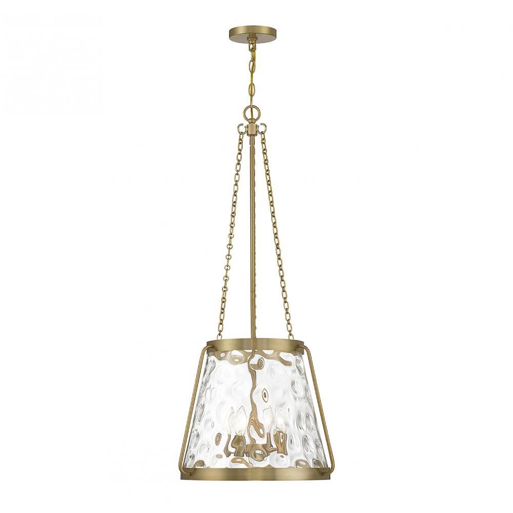 Crawford 4-Light Pendant in Warm Brass
