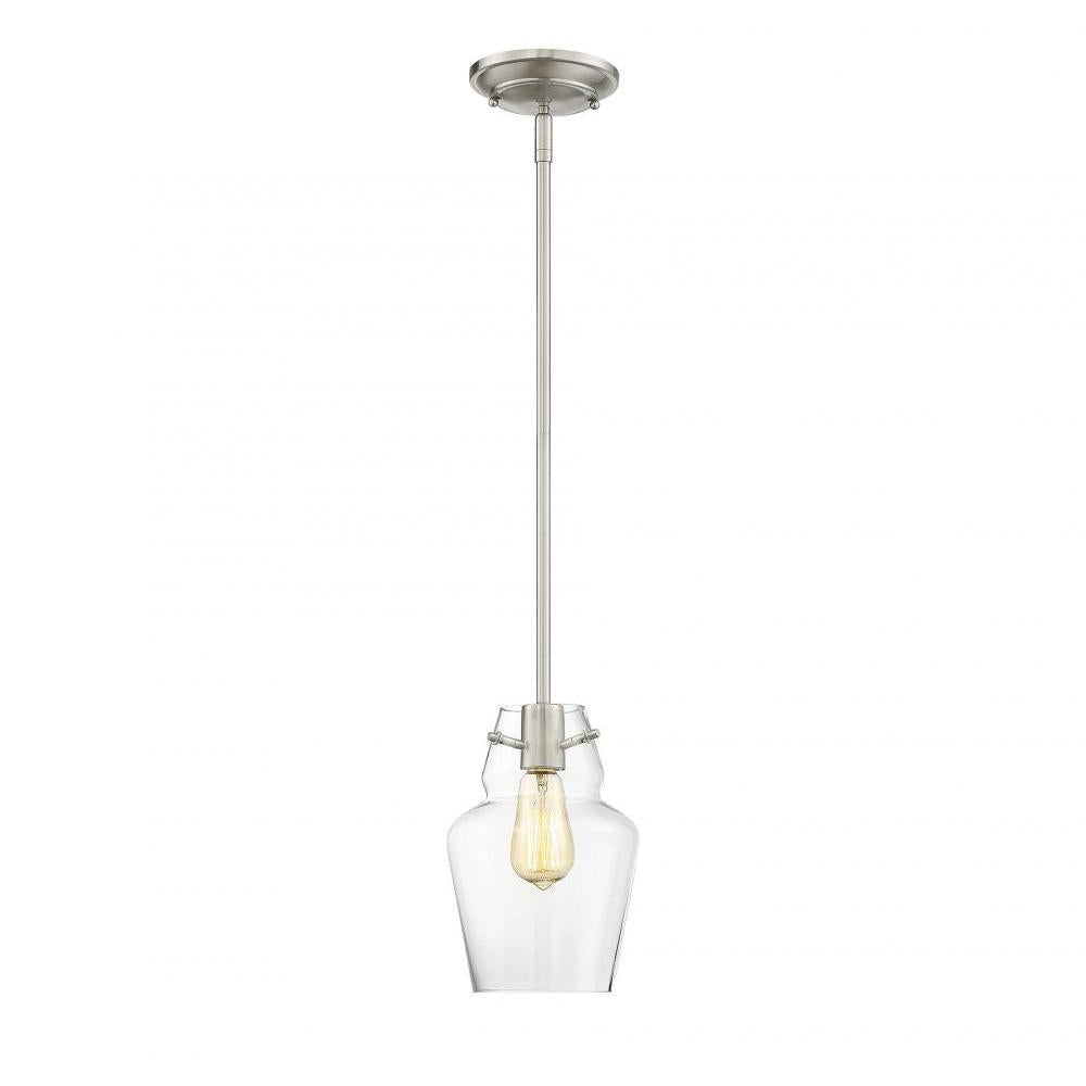Vintage 1-Light Mini-Pendant in Satin Nickel