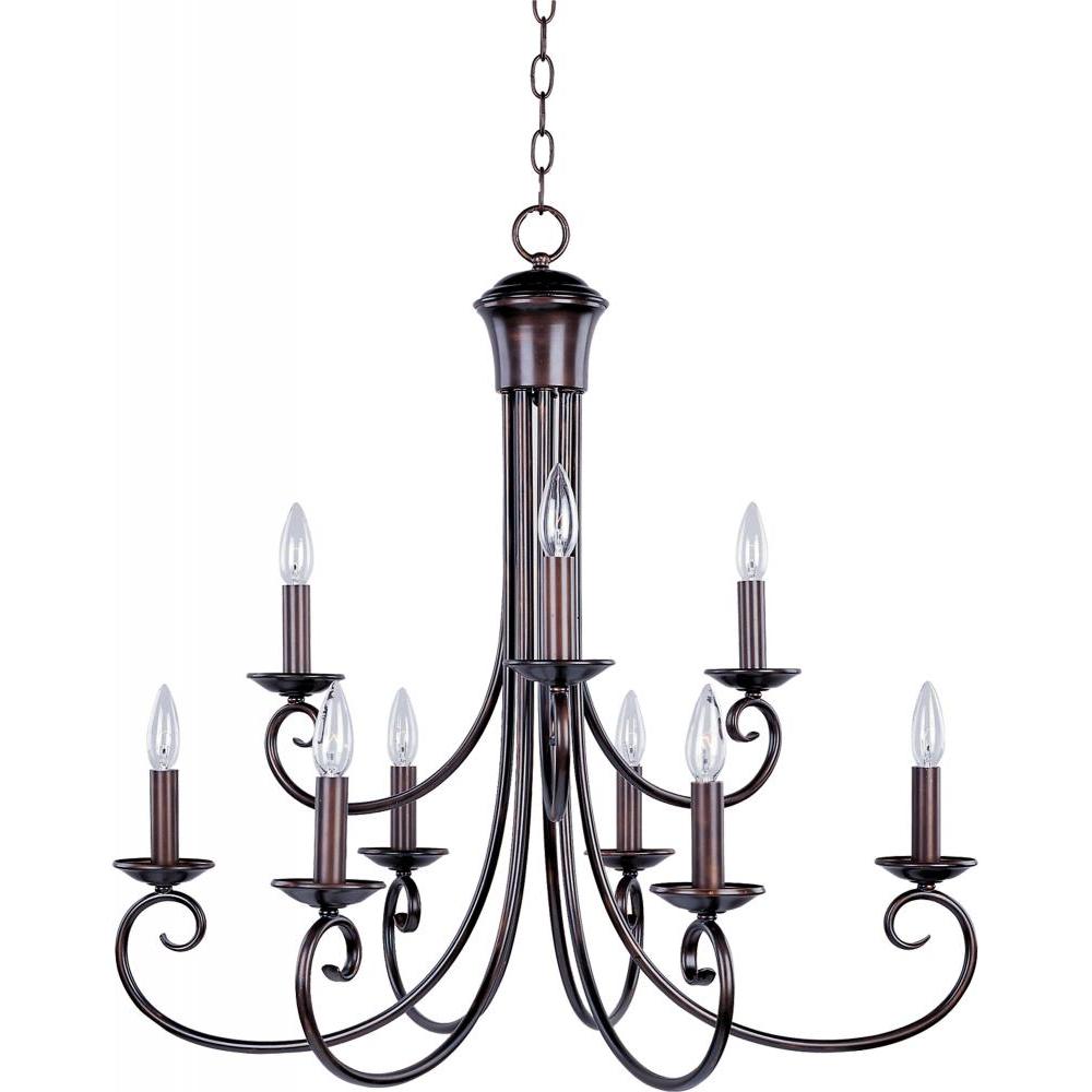 Loft 29.5 Inch 9 Light Multi-Tier Chandelier – Oil Rubbed Bronze