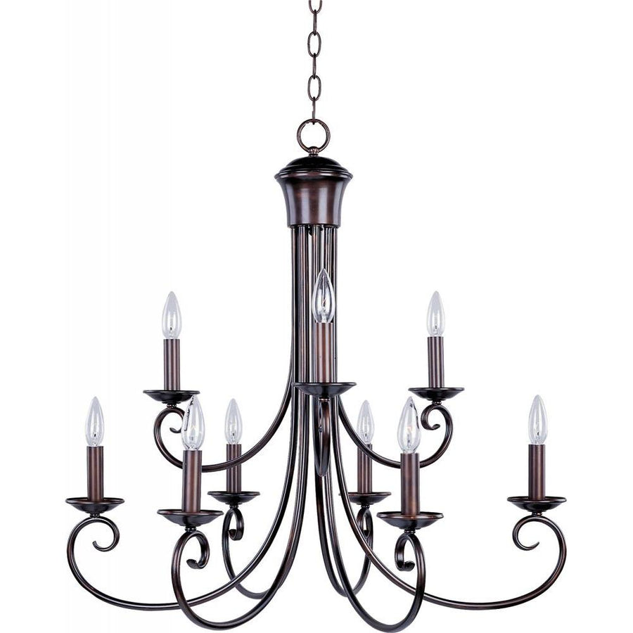 Loft 29.5 Inch 9 Light Multi-Tier Chandelier – Oil Rubbed Bronze