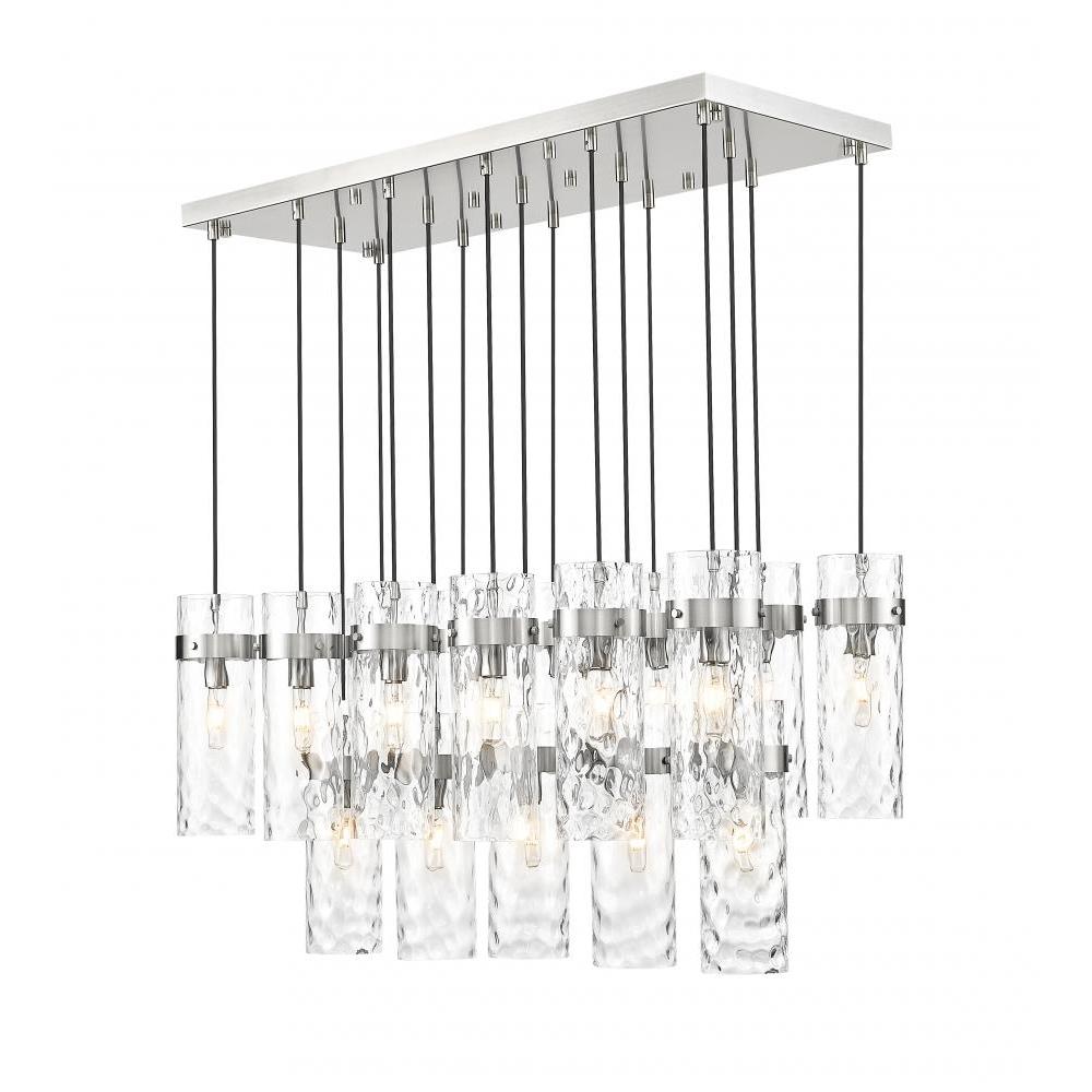 17 Light Linear Chandelier-Clear Waterglass
