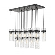 17 Light Linear Chandelier-Clear Waterglass