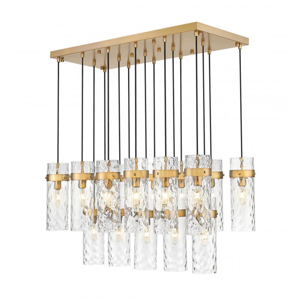 17 Light Linear Chandelier-Clear Waterglass