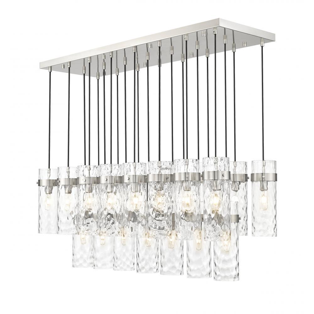 23 Light Linear Chandelier-Clear Waterglass
