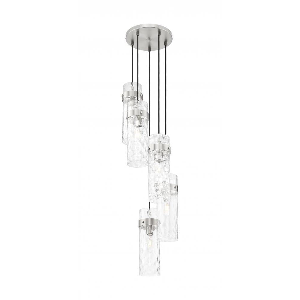 5 Light Chandelier-Clear Waterglass