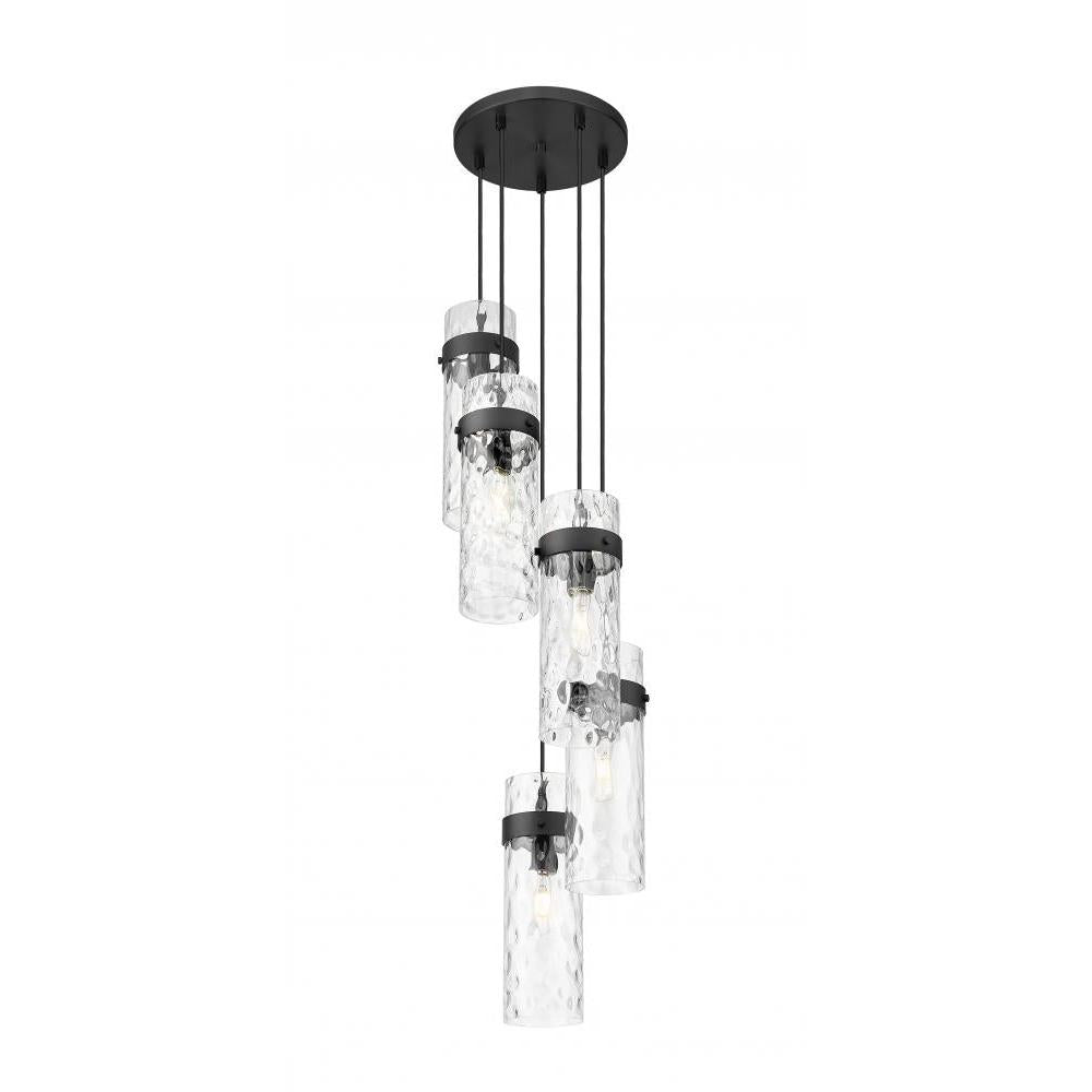 5 Light Chandelier-Clear Waterglass