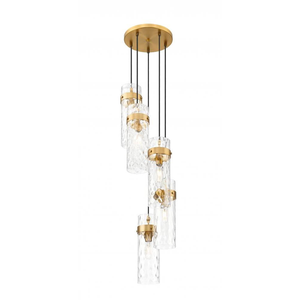 5 Light Chandelier-Clear Waterglass