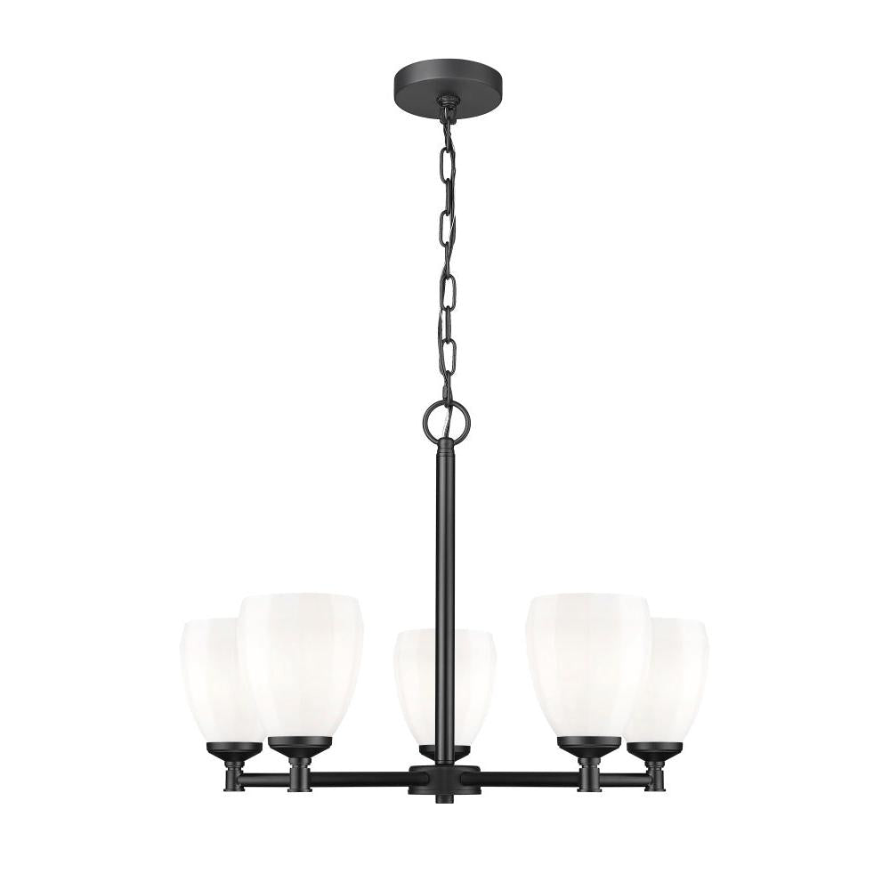 5 Light Chandelier-Matte Opal