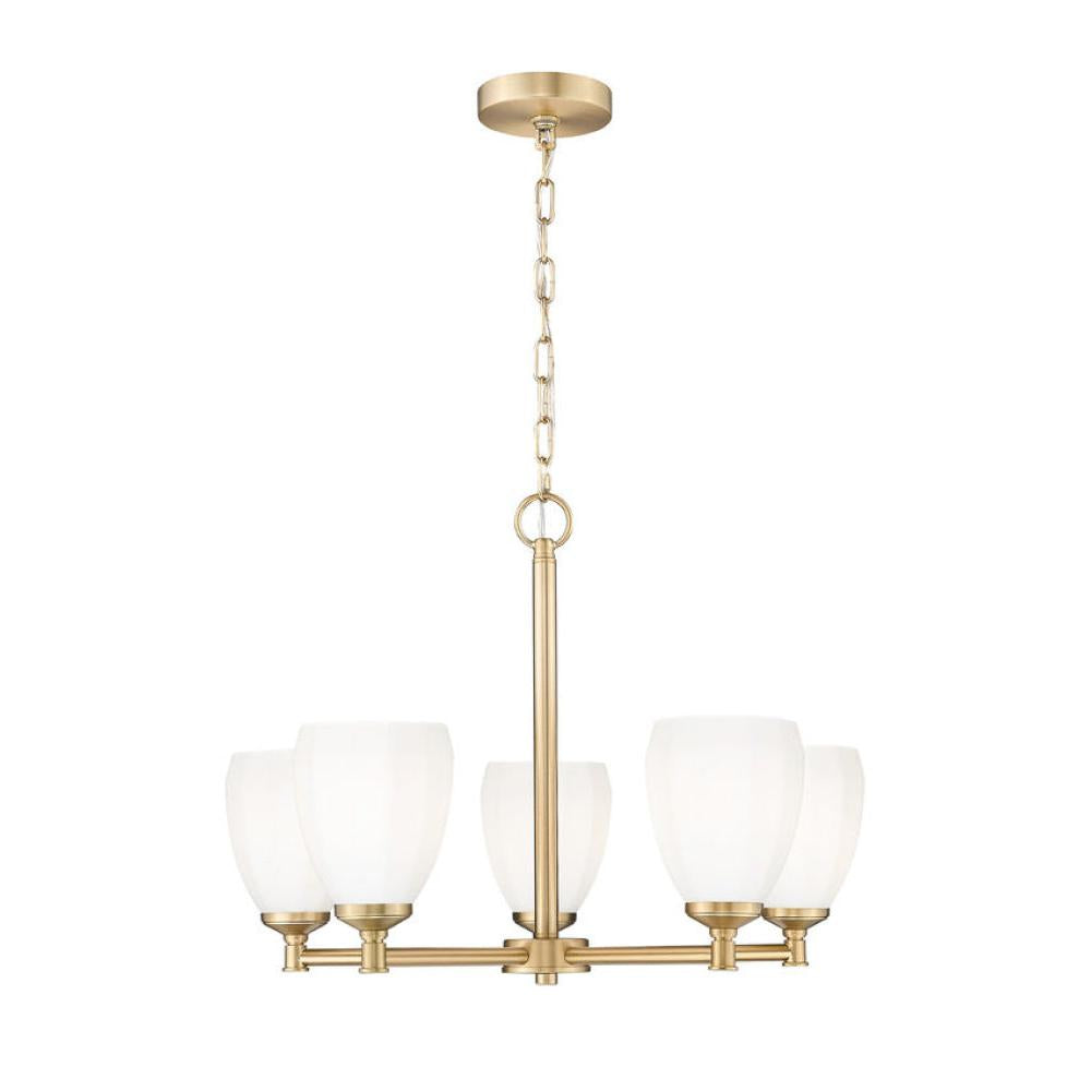 5 Light Chandelier-Matte Opal