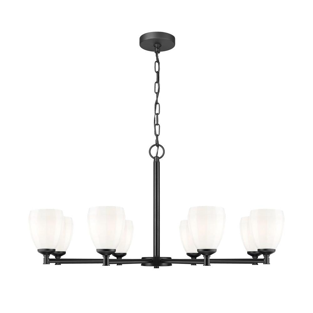 8 Light Chandelier-Matte Opal