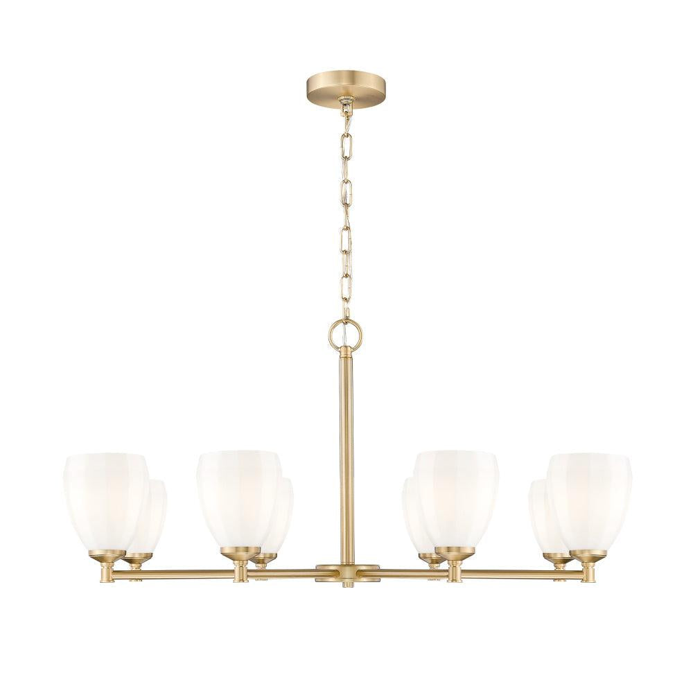 8 Light Chandelier-Matte Opal