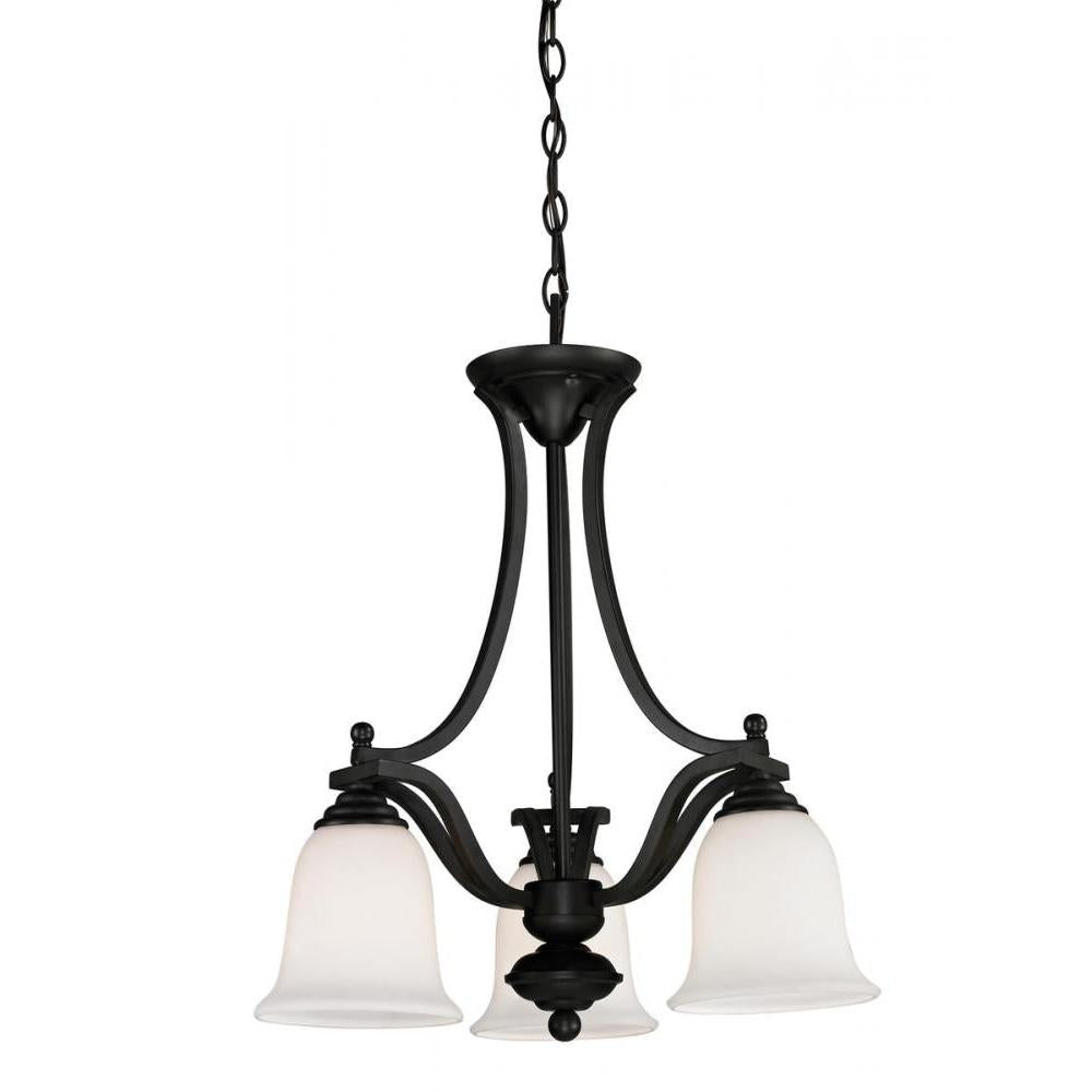3 Light Chandelier-Matte Opal