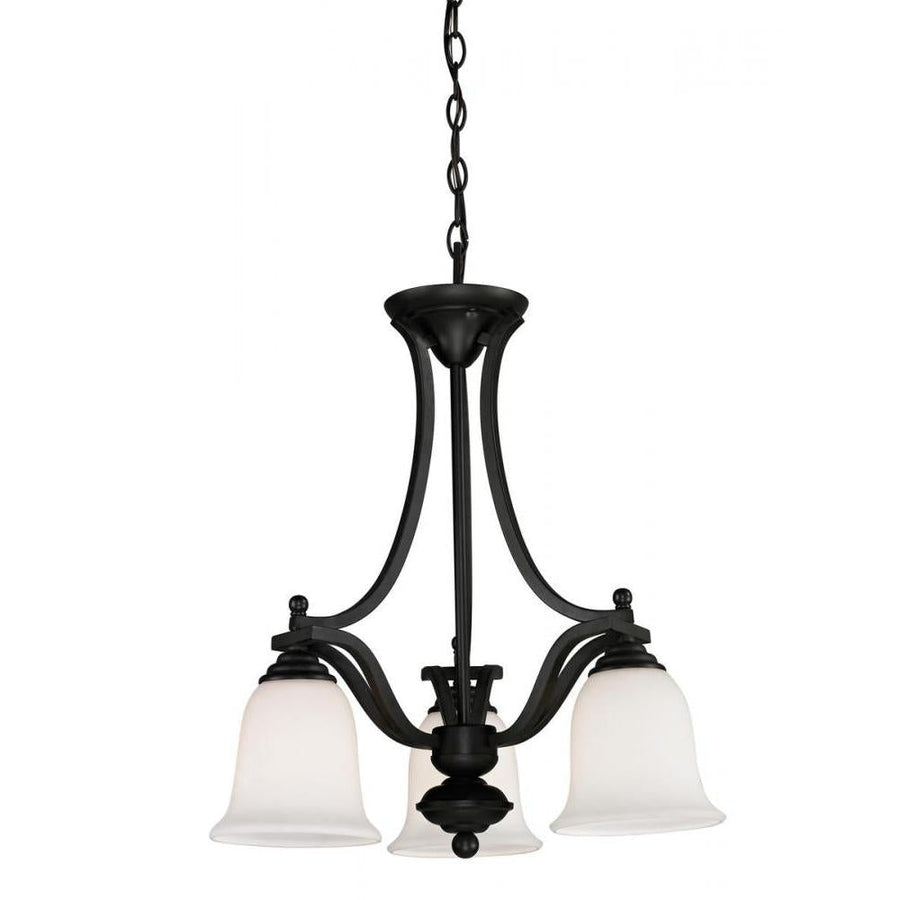 3 Light Chandelier-Matte Opal