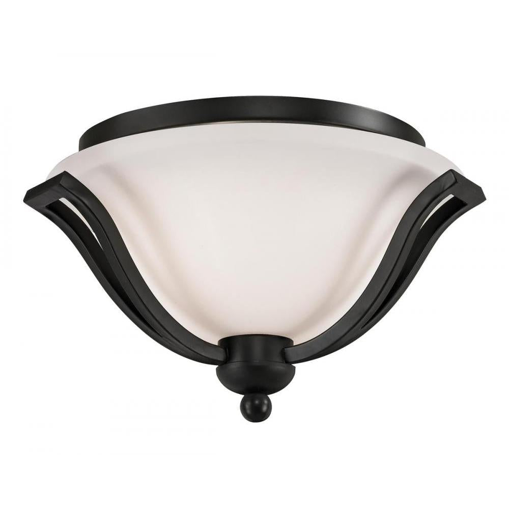 2 Light Flush Mount Light-Matte Opal