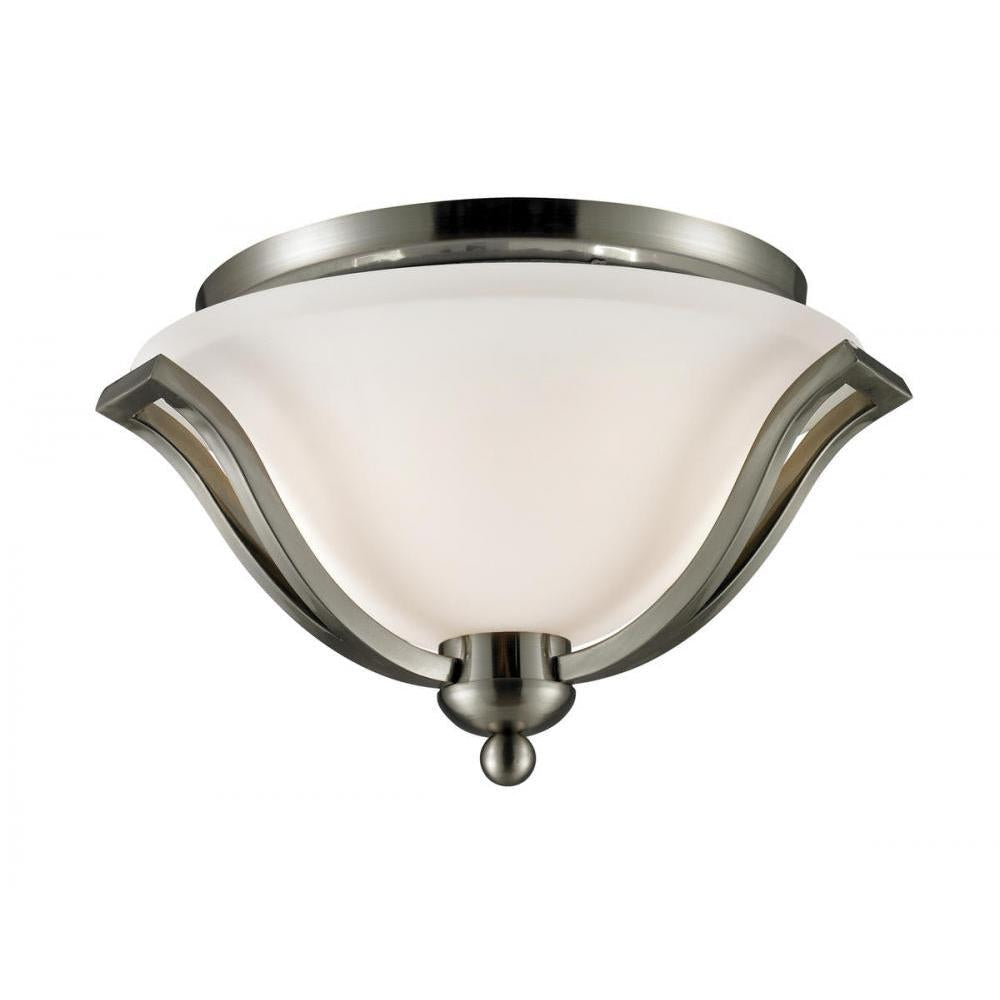 2 Light Flush Mount Light-Matte Opal