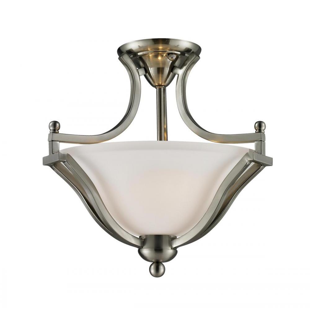 2 Light Semi Flush Mount Light-Matte Opal