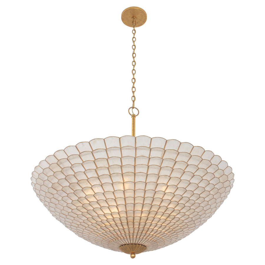 Samal 39.75-in 12 Light (40-watt) Oxidized Gold Leaf Convertible Semi-Flush Pendant Chandelier