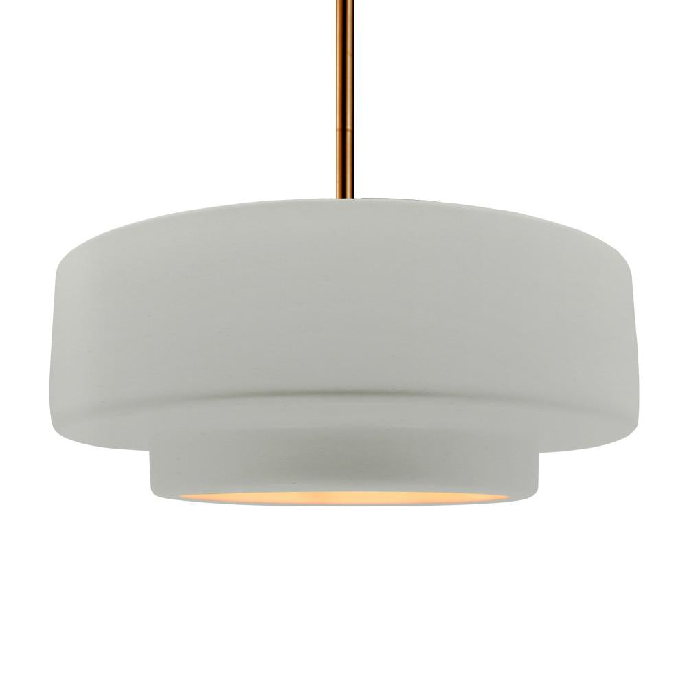 Justice Design Group RADIANCE CER-6545-MTGD-BRSS-RIGID-LED1-700 Pendant - Matte White With Champagne Gold Internal