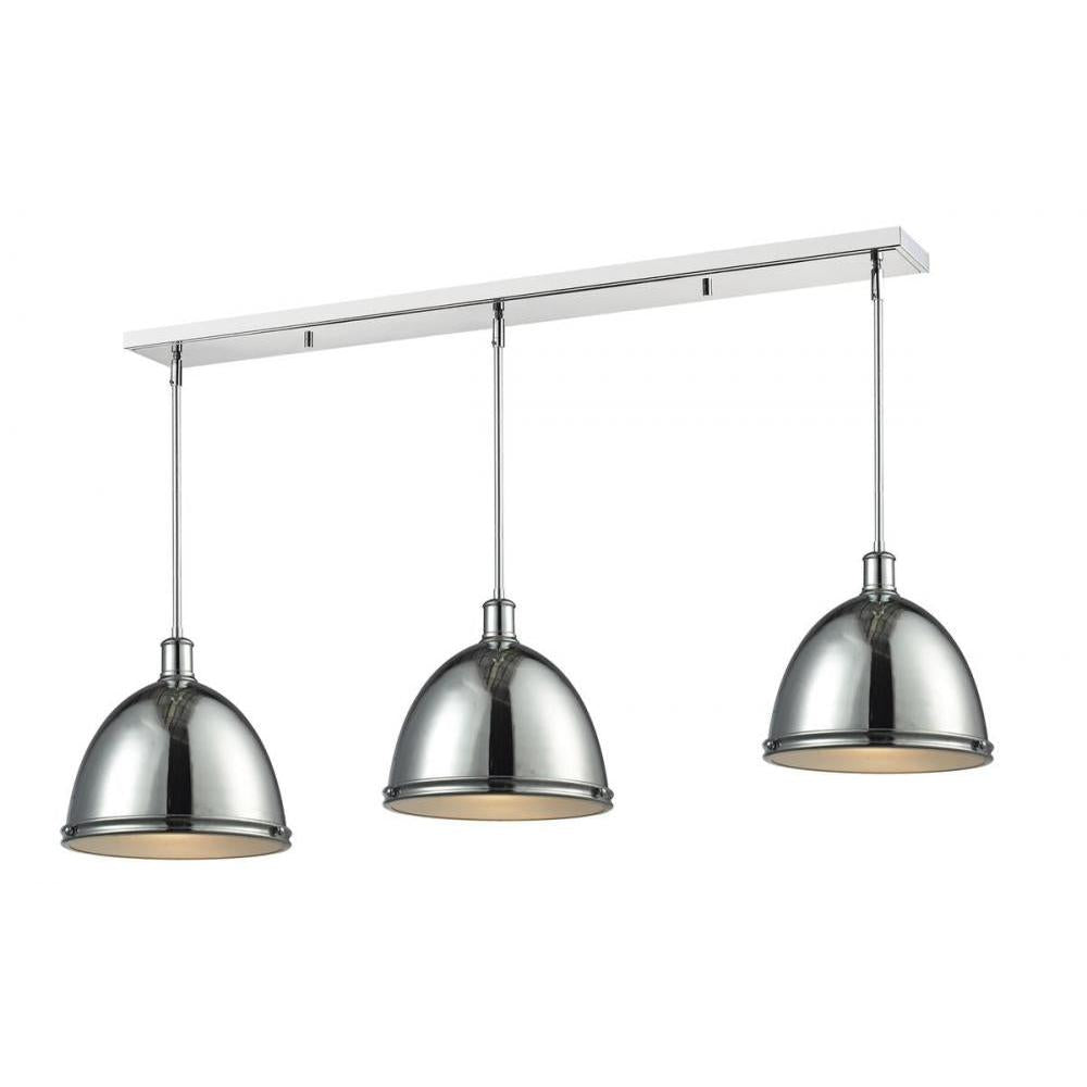 3 Light Linear Chandelier-Chrome