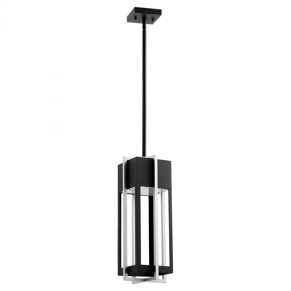 Quorum Lighting AL FRESCO 712-18-69 Pendant Traditional - Textured Black W Brushed Aluminum