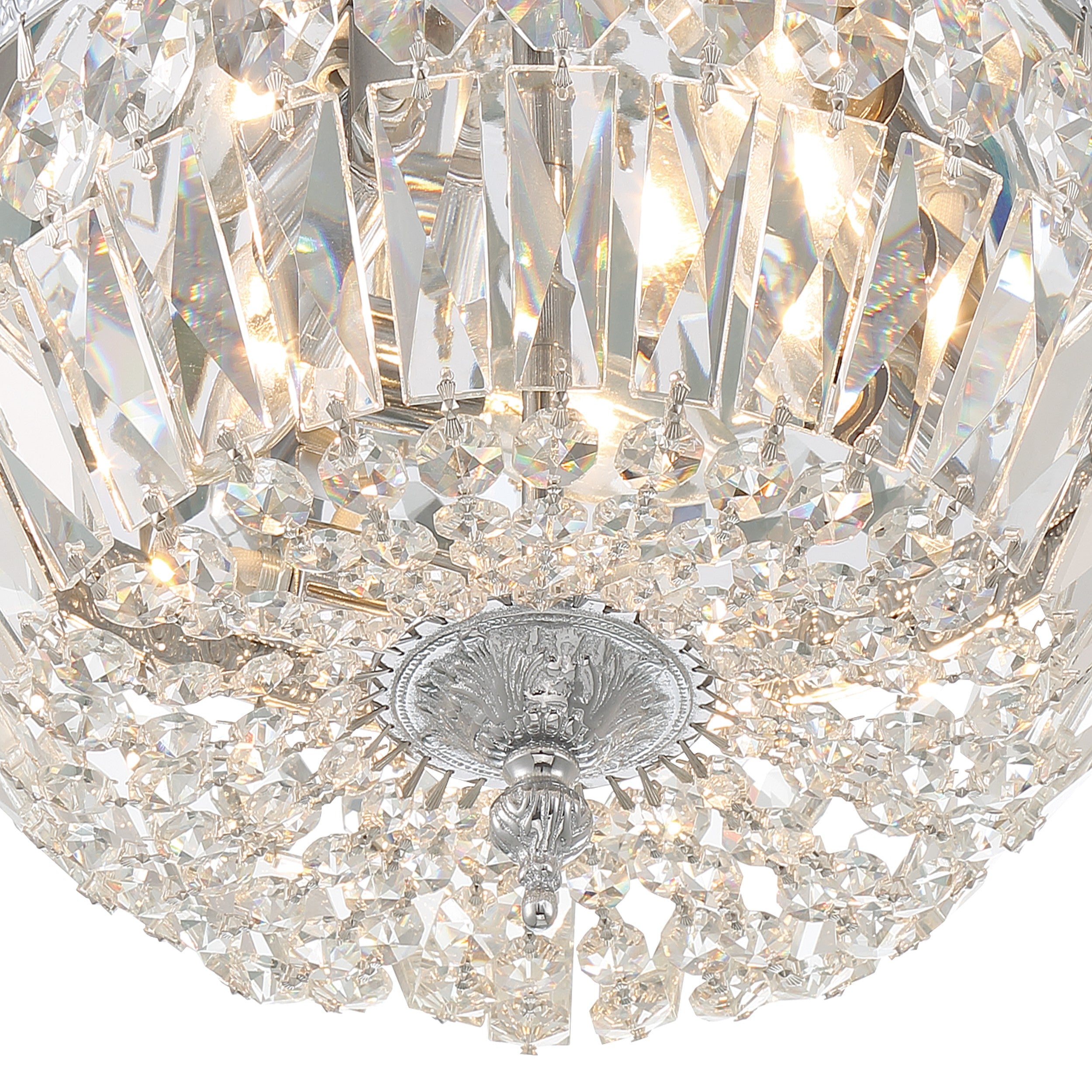 Crystorama Waltham 712-CH-CL-MWP – 12 Inch – 3 Light – Semi Flush Mount Light – Clear Crystal – Polished Chrome – Damp Rated