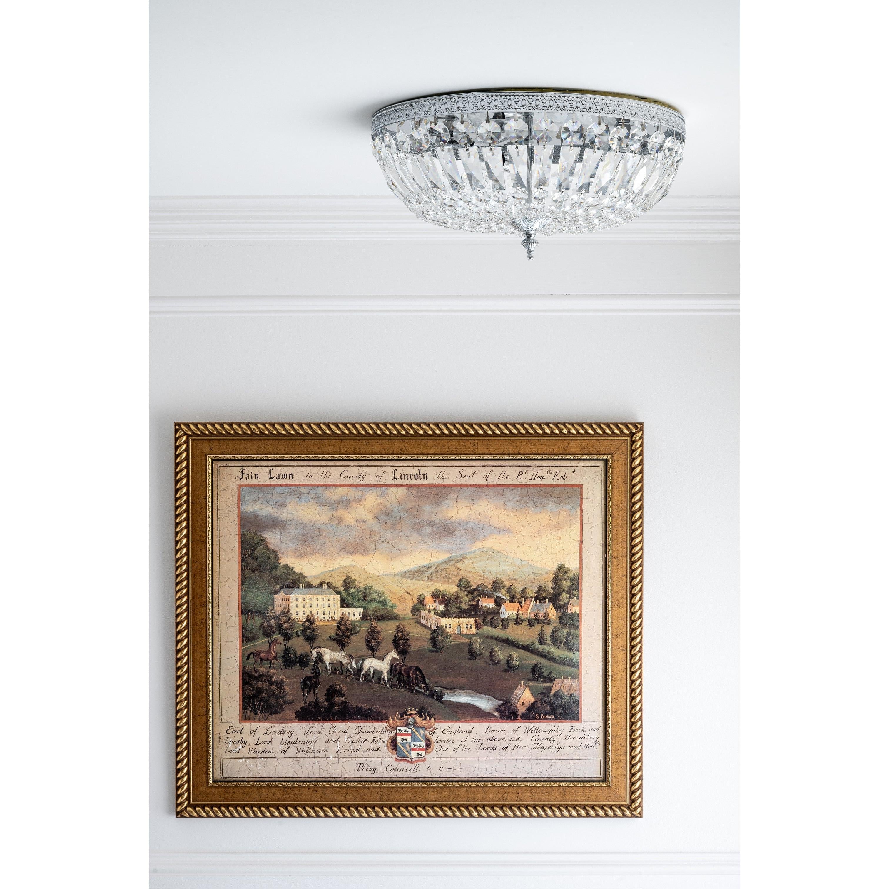 Crystorama Waltham 712-CH-CL-MWP – 12 Inch – 3 Light – Semi Flush Mount Light – Clear Crystal – Polished Chrome – Damp Rated