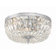 Crystorama Waltham 714-CH-CL-SAQ – 14 Inch – 3 Light – Semi Flush Mount Light – Clear Crystal – Polished Chrome – Damp Rated