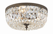 Crystorama Waltham 714-EB-CL-MWP – 14 Inch – 3 Light – Semi Flush Mount Light – Clear Crystal – English Bronze – Damp Rated