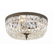 Crystorama Waltham 714-EB-CL-SAQ – 14 Inch – 3 Light – Semi Flush Mount Light – Clear Crystal – English Bronze – Damp Rated