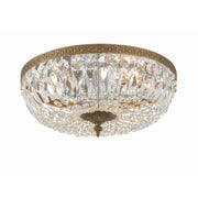 Crystorama Waltham 716-OB-CL-MWP – 16 Inch – 3 Light – Semi Flush Mount Light – Clear Crystal – Olde Brass – Damp Rated