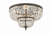 Crystorama Waltham 718-EB-CL-MWP – 18 Inch – 4 Light – Semi Flush Mount Light – Clear Crystal – English Bronze – Damp Rated