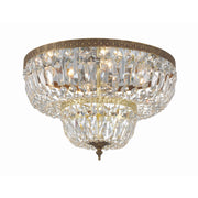 Crystorama Waltham 718-OB-CL-SAQ – 18 Inch – 4 Light – Semi Flush Mount Light – Clear Crystal – Olde Brass – Damp Rated