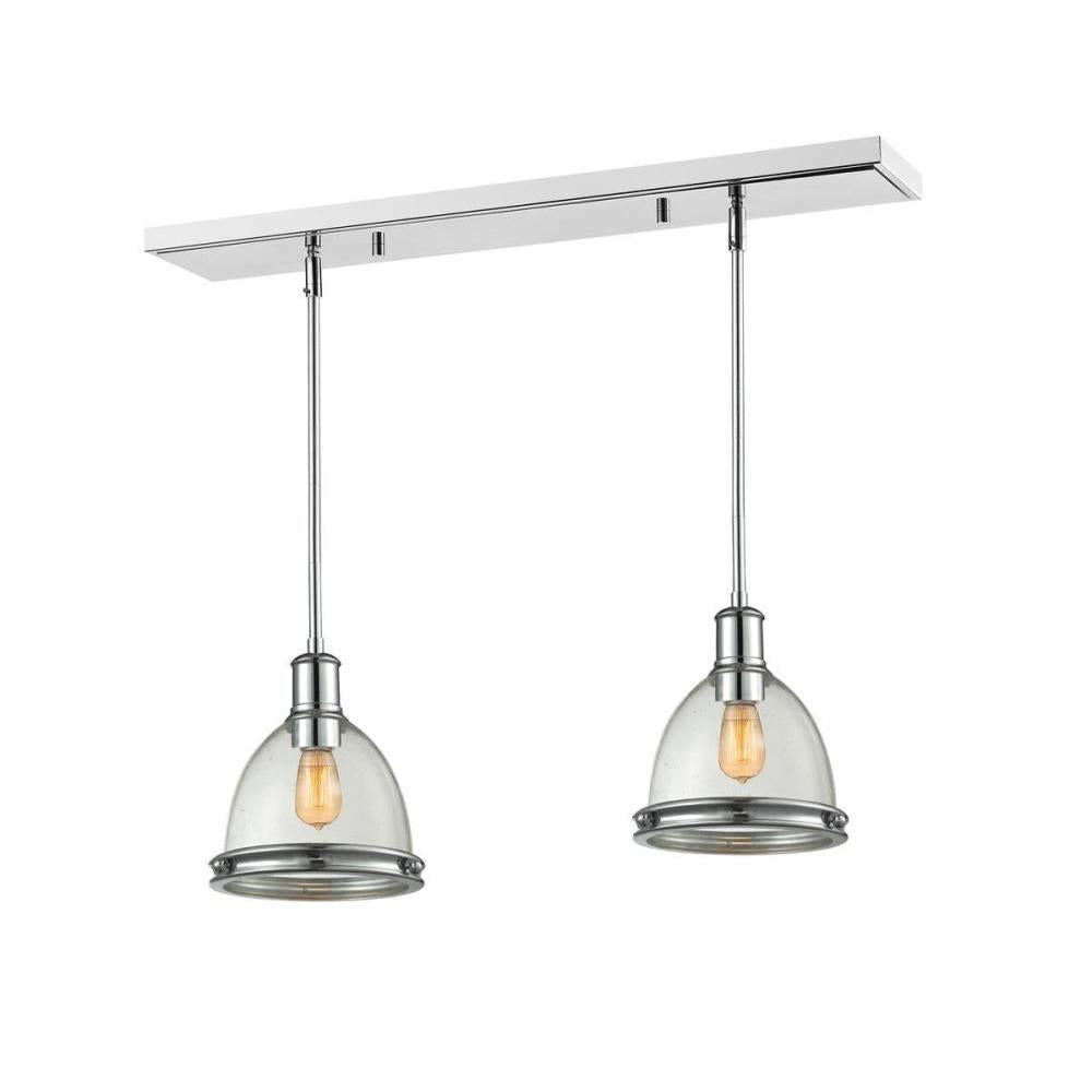 1 Light Linear Chandelier-Clear Seedy