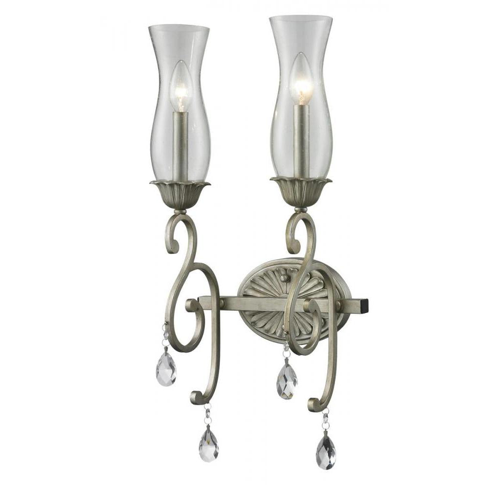 2 Light Wall Sconce-Clear Seedy