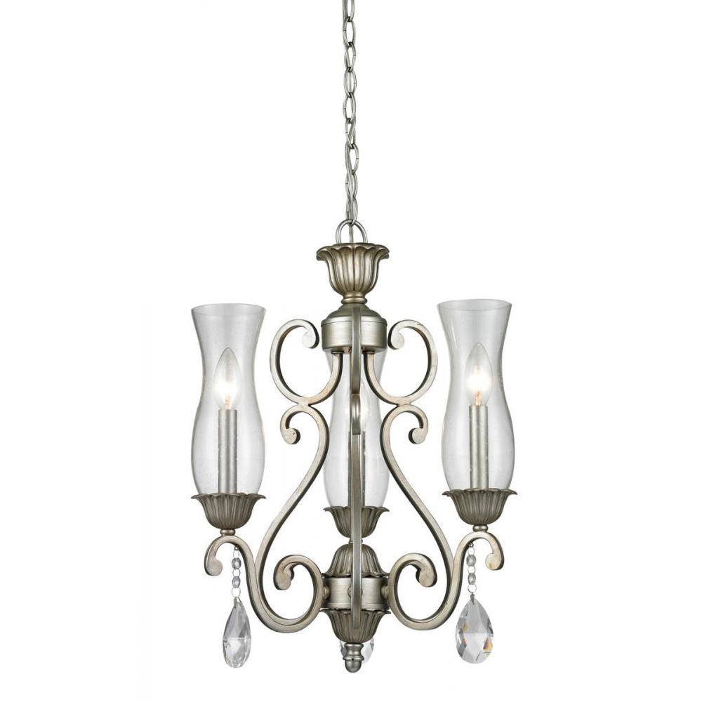 3 Light Chandelier-Clear Seedy