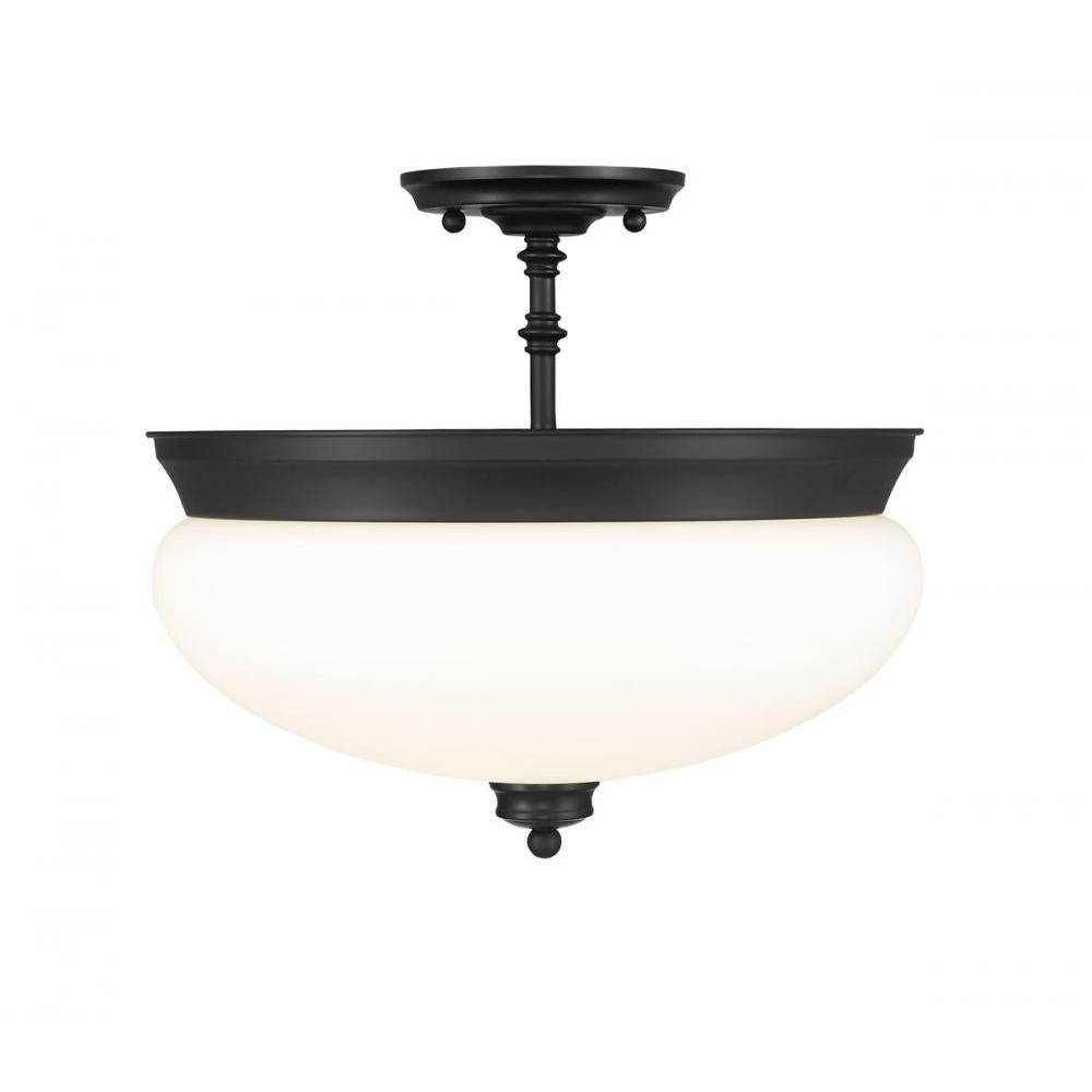 3 Light Semi Flush Mount Light-Matte Opal