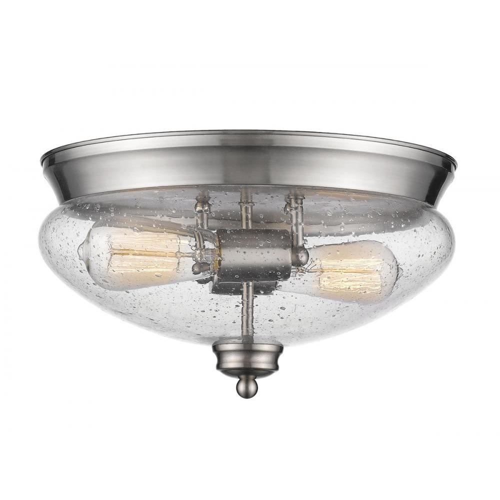 2 Light Flush Mount Light-Clear Seedy