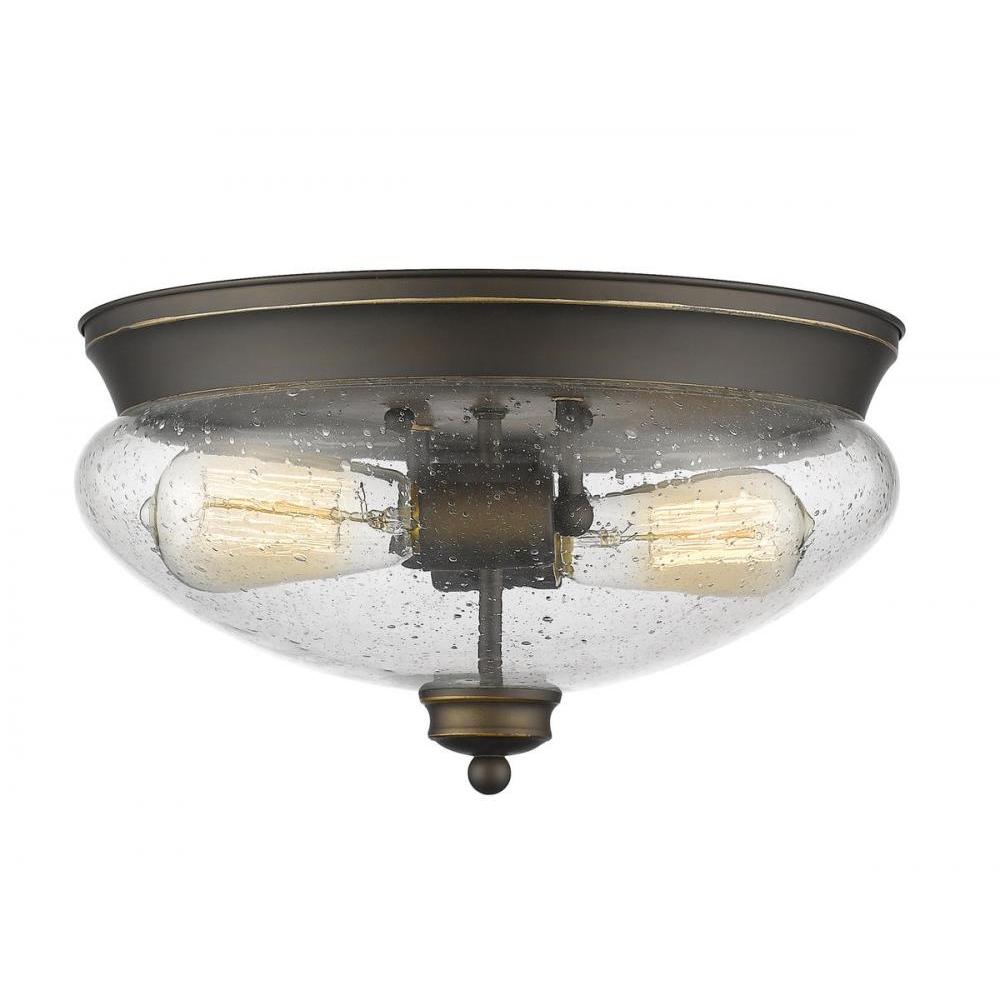 2 Light Flush Mount Light-Clear Seedy