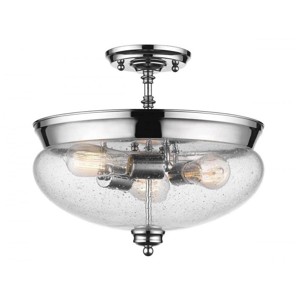 3 Light Semi Flush Mount Light-Clear Seedy