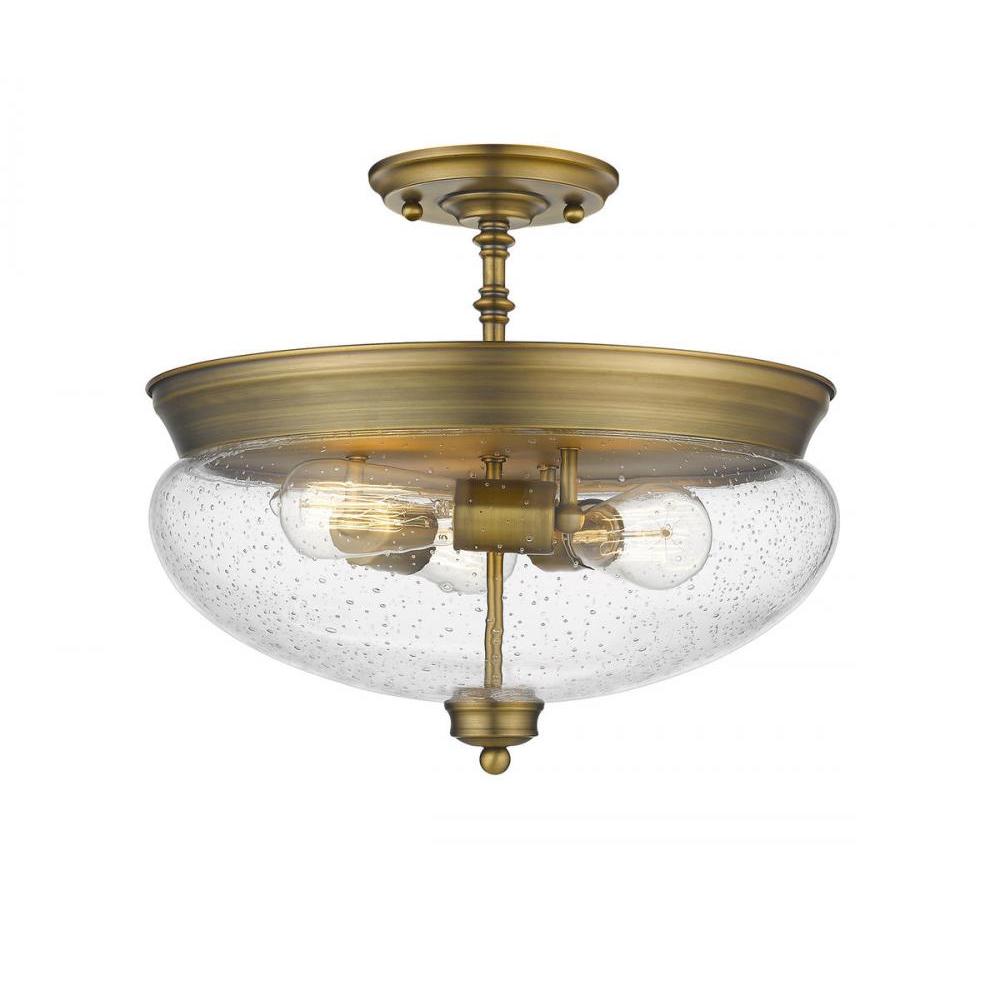 3 Light Semi Flush Mount Light-Clear Seedy