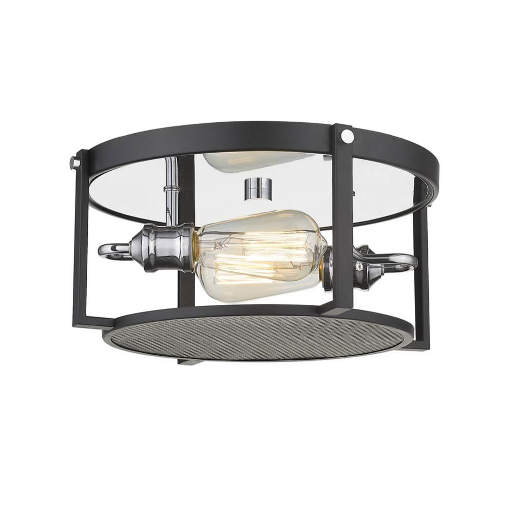 Z-Lite Lighting BLACK 723F13-MB+CH Flush Mount - Chrome