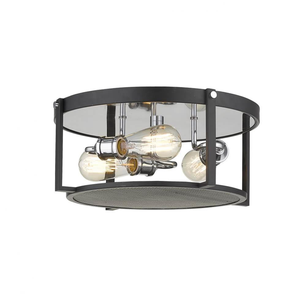 Z-Lite Lighting BLACK 723F15-MB+CH Flush Mount - Chrome