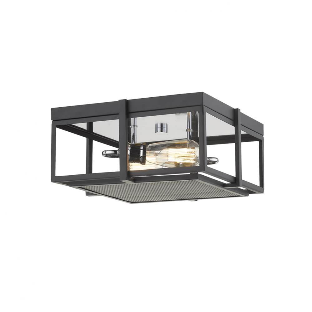 Z-Lite Lighting BLACK 724F13-MB+CH Flush Mount - Chrome